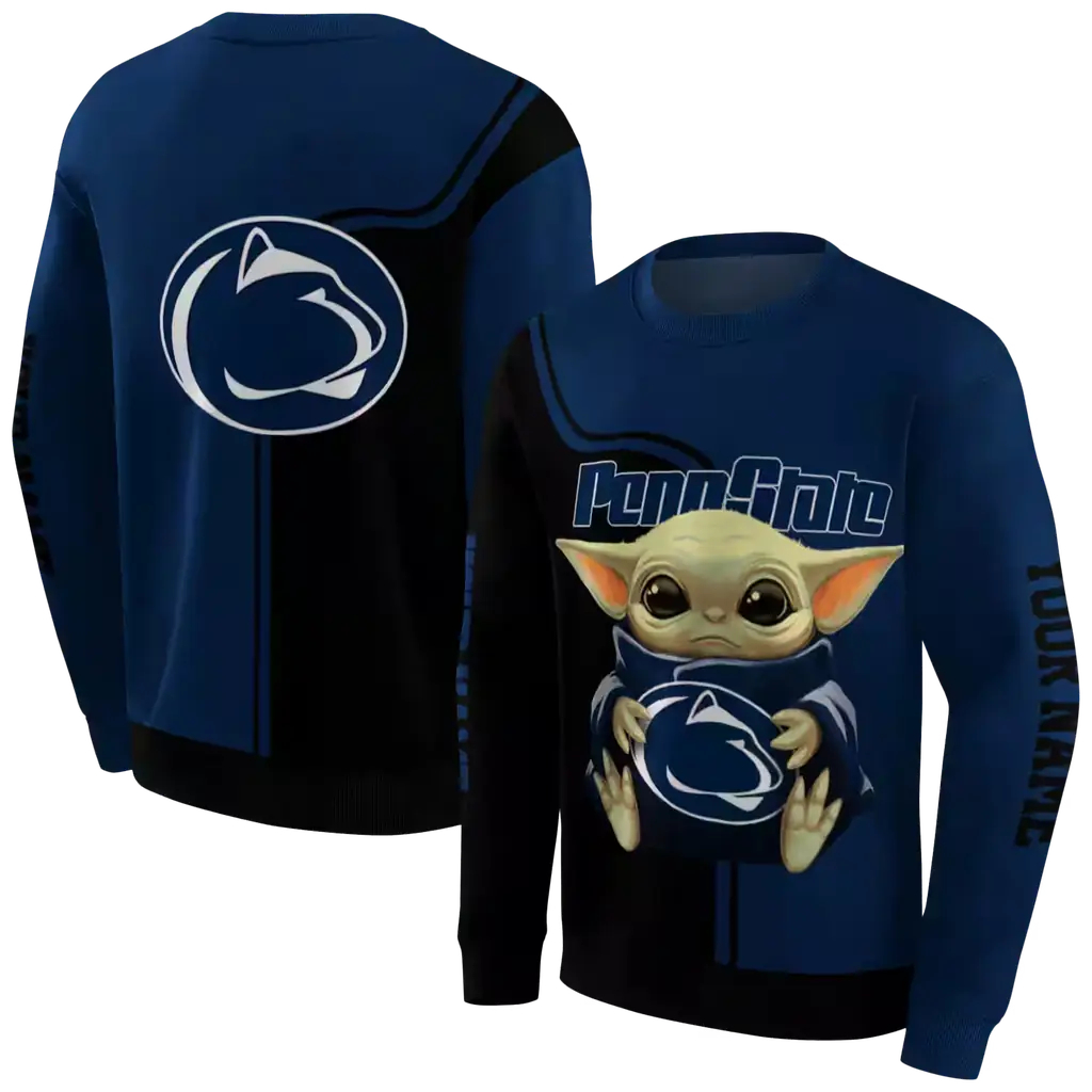customized penn state nittany lions baby yoda blue black hoodie premium grade customized penn state nittany lions baby yoda blue black hoodie premium grade