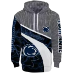 customized penn state nittany lions hexagonal mesh blue black gray hoodie best selling
