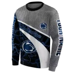 customized penn state nittany lions hexagonal mesh blue black gray hoodie best selling