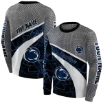 customized penn state nittany lions hexagonal mesh blue black gray hoodie best selling