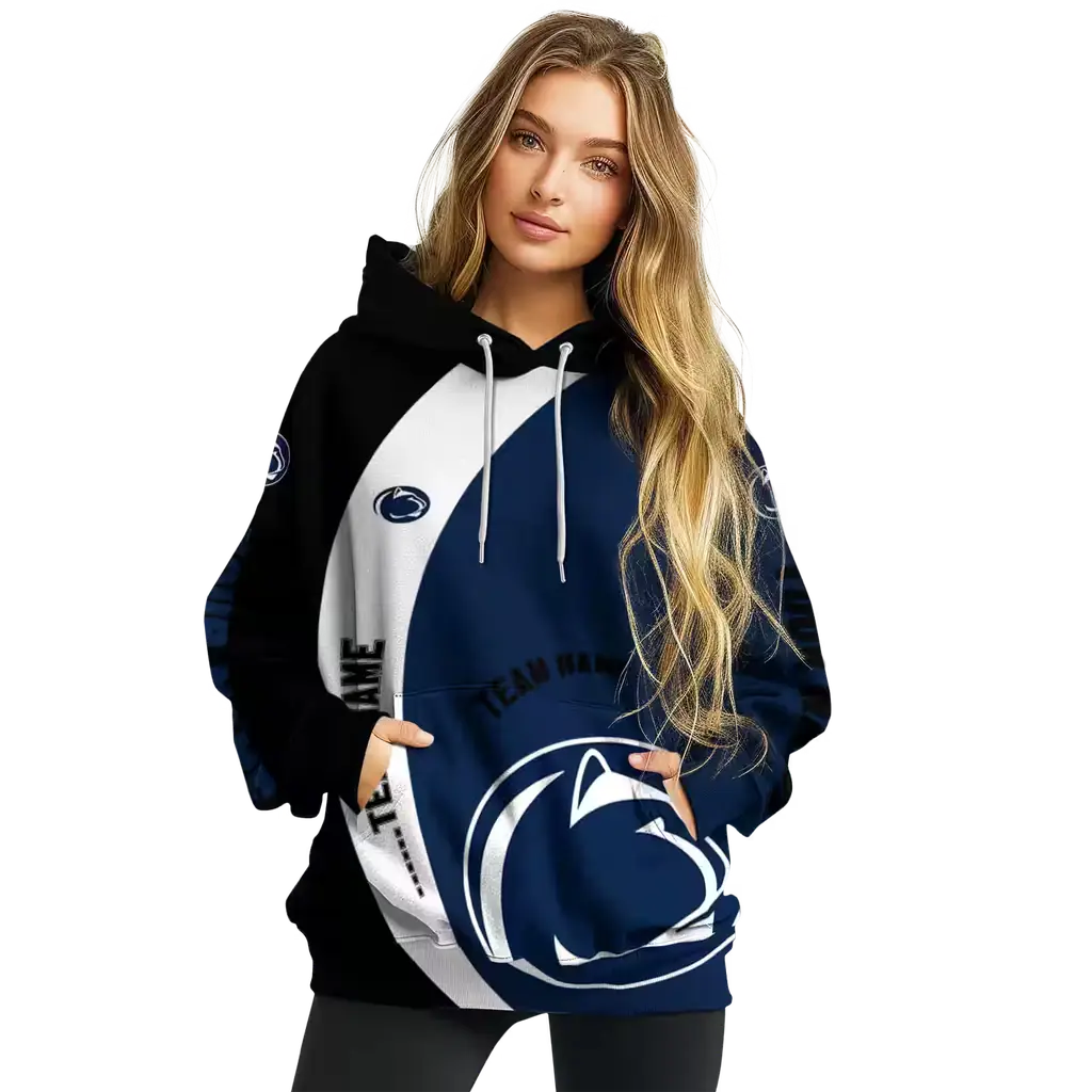 customized penn state nittany lions minimalist design blue black hoodie high quality customized penn state nittany lions minimalist design blue black hoodie high quality