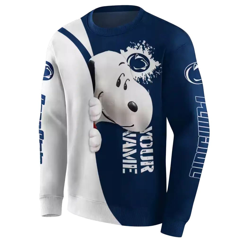 customized penn state nittany lions peeking snoopy blue hoodie new arrival customized penn state nittany lions peeking snoopy blue hoodie new arrival