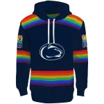 customized penn state nittany lions rainbow stripes blue hoodie best selling