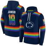 customized penn state nittany lions rainbow stripes blue hoodie best selling