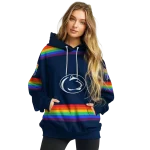 customized penn state nittany lions rainbow stripes blue hoodie best selling