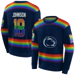 customized penn state nittany lions rainbow stripes blue hoodie best selling