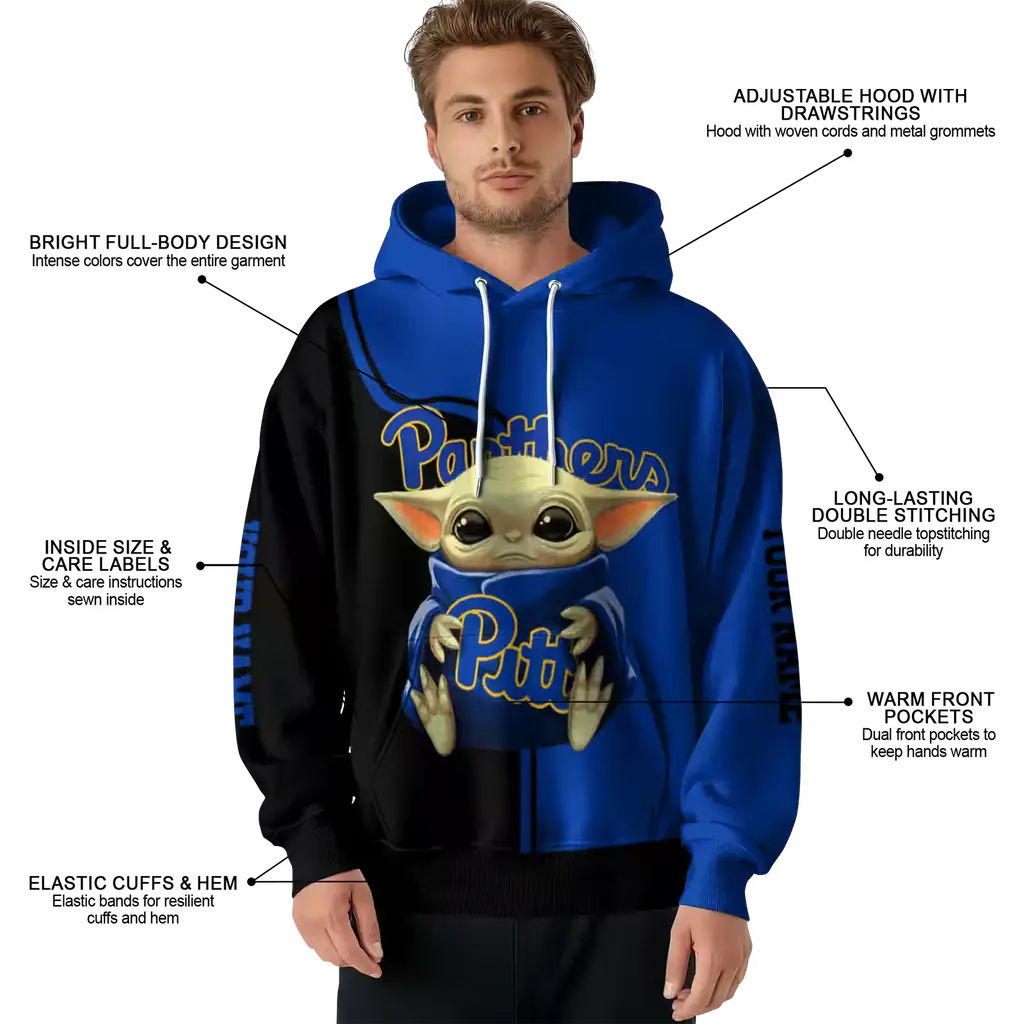 customized pittsburgh panthers baby yoda royal blue black hoodie latest model customized pittsburgh panthers baby yoda royal blue black hoodie latest model