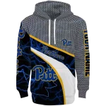 customized pittsburgh panthers hexagonal mesh royal blue black gray hoodie best selling