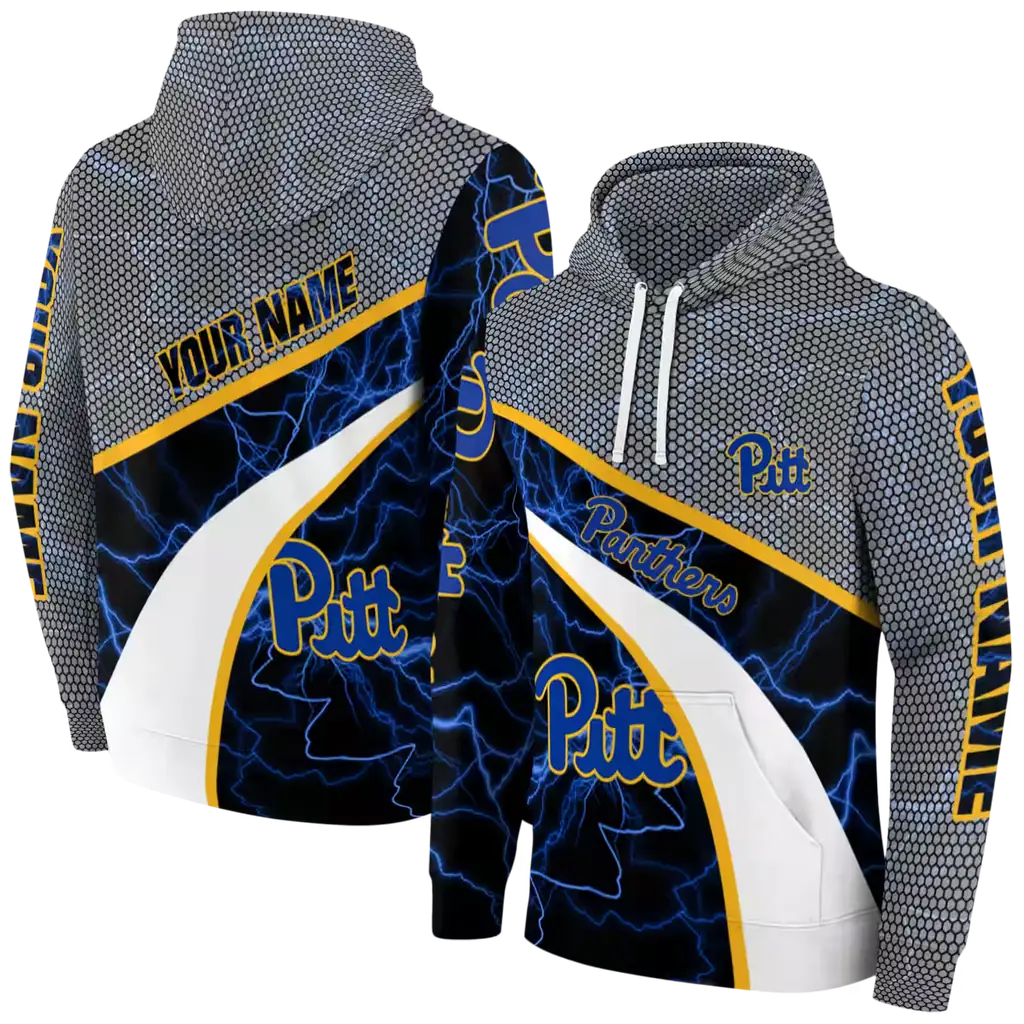 customized pittsburgh panthers hexagonal mesh royal blue black gray hoodie fashion forward customized pittsburgh panthers hexagonal mesh royal blue black gray hoodie fashion forward
