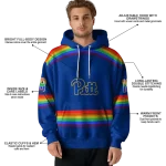 customized pittsburgh panthers rainbow stripes royal blue hoodie best selling