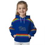 customized pittsburgh panthers rainbow stripes royal blue hoodie best selling