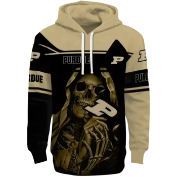 customized purdue boilermakers grim reaper gold black hoodie best selling
