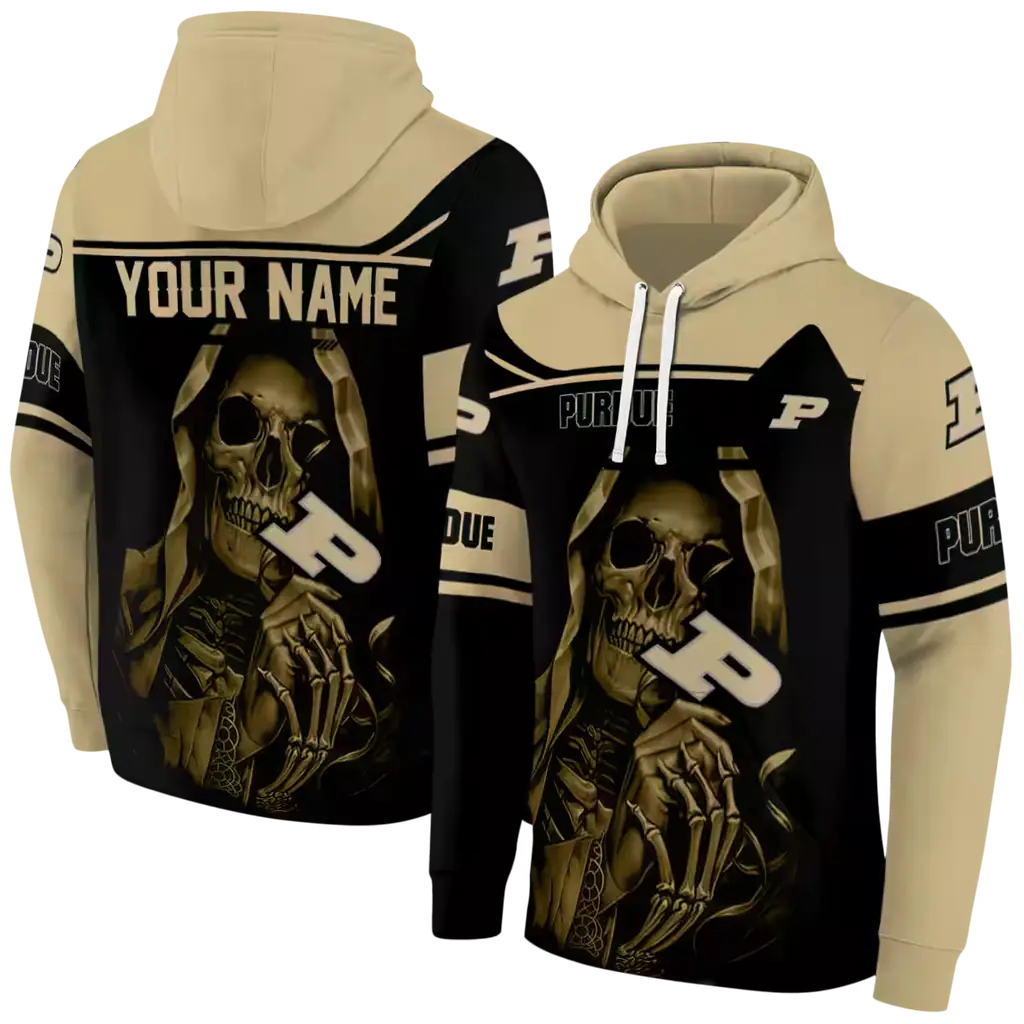 customized purdue boilermakers grim reaper gold black hoodie fashion forward customized purdue boilermakers grim reaper gold black hoodie fashion forward