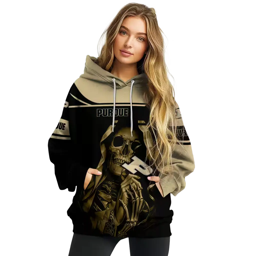 customized purdue boilermakers grim reaper gold black hoodie high quality customized purdue boilermakers grim reaper gold black hoodie high quality