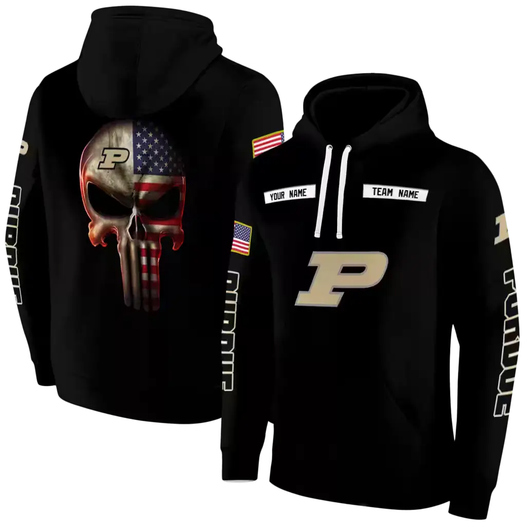 customized purdue boilermakers punisher skull black hoodie fashion forward customized purdue boilermakers punisher skull black hoodie fashion forward