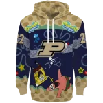 customized purdue boilermakers spongebob patrick star gold navy hoodie best selling