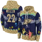 customized purdue boilermakers spongebob patrick star gold navy hoodie best selling