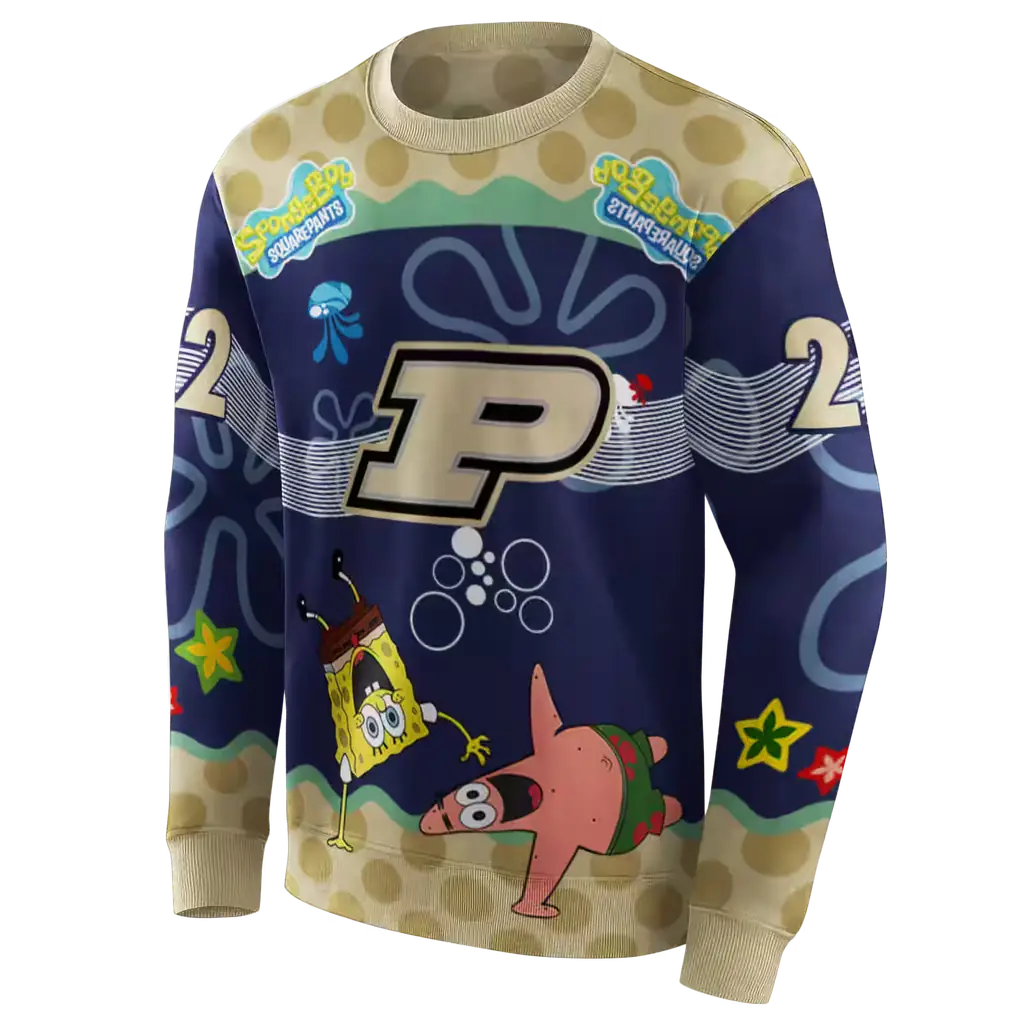 customized purdue boilermakers spongebob patrick star gold navy hoodie new arrival customized purdue boilermakers spongebob patrick star gold navy hoodie new arrival