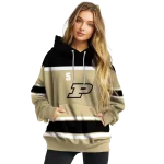 customized purdue boilermakers striped pattern gold hoodie best selling