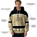 customized purdue boilermakers striped pattern gold hoodie best selling