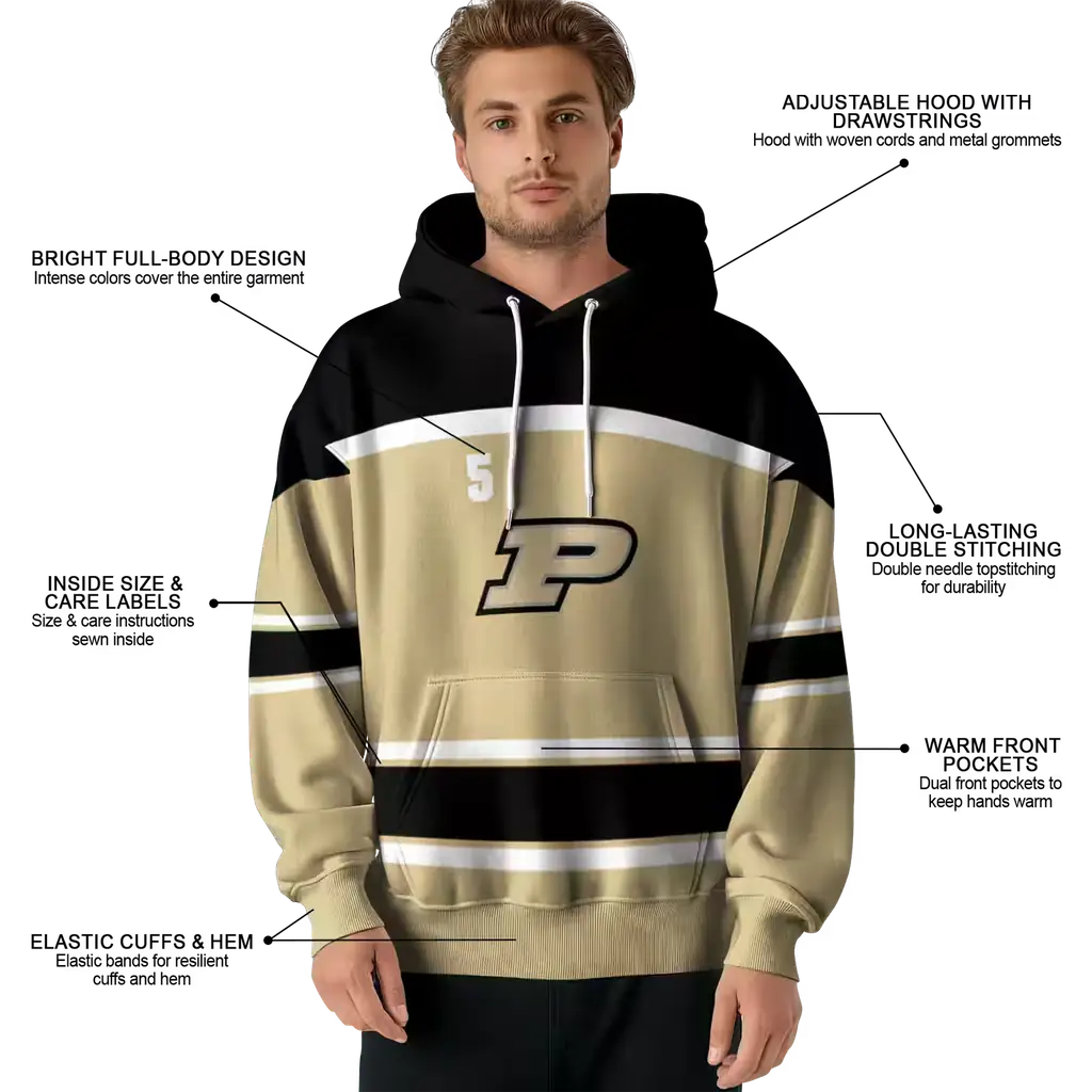customized purdue boilermakers striped pattern gold hoodie latest model customized purdue boilermakers striped pattern gold hoodie latest model