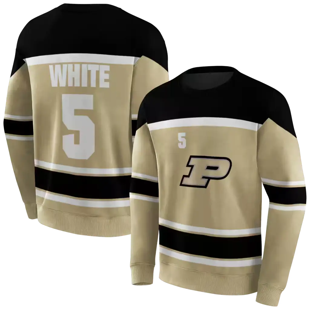 customized purdue boilermakers striped pattern gold hoodie premium grade customized purdue boilermakers striped pattern gold hoodie premium grade