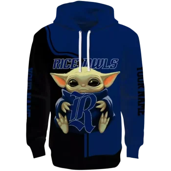 customized rice owls baby yoda navy blue black hoodie best selling