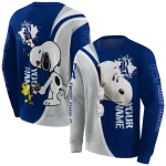 customized rice owls peeking snoopy navy blue hoodie best selling