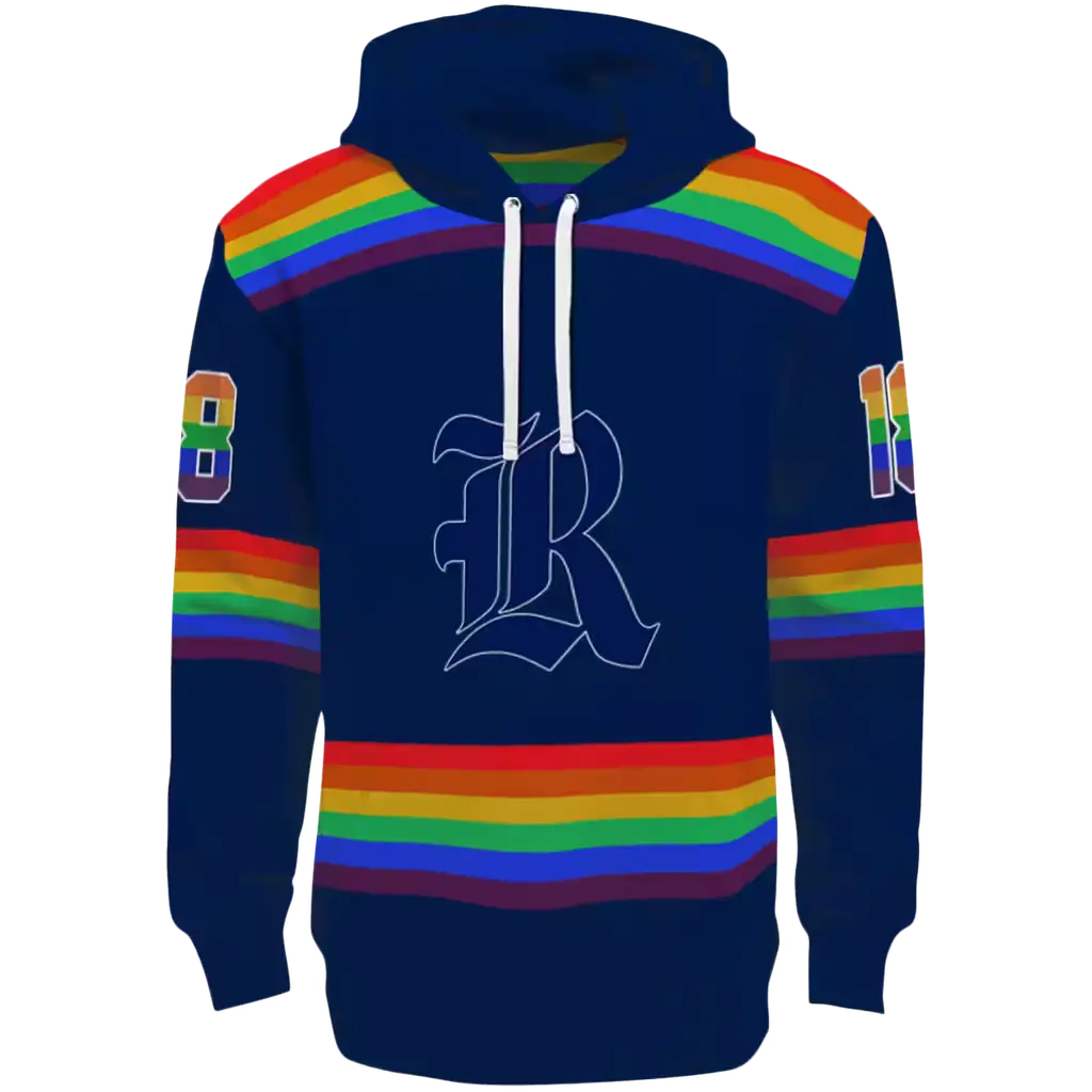 customized rice owls rainbow stripes navy blue hoodie best selling customized rice owls rainbow stripes navy blue hoodie best selling