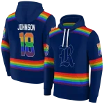 customized rice owls rainbow stripes navy blue hoodie best selling
