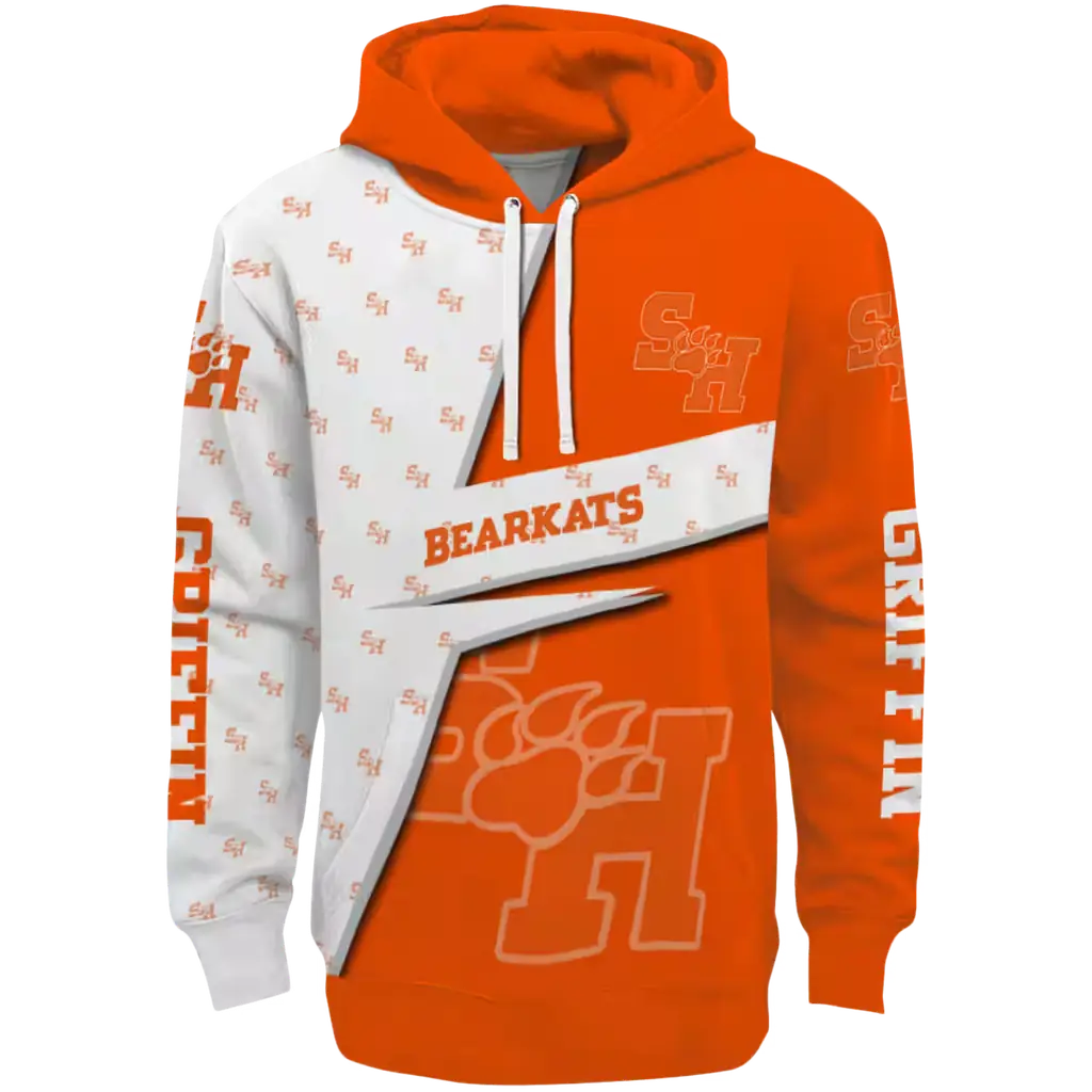 customized sam houston bearkats abstract shape orange hoodie best selling customized sam houston bearkats abstract shape orange hoodie best selling