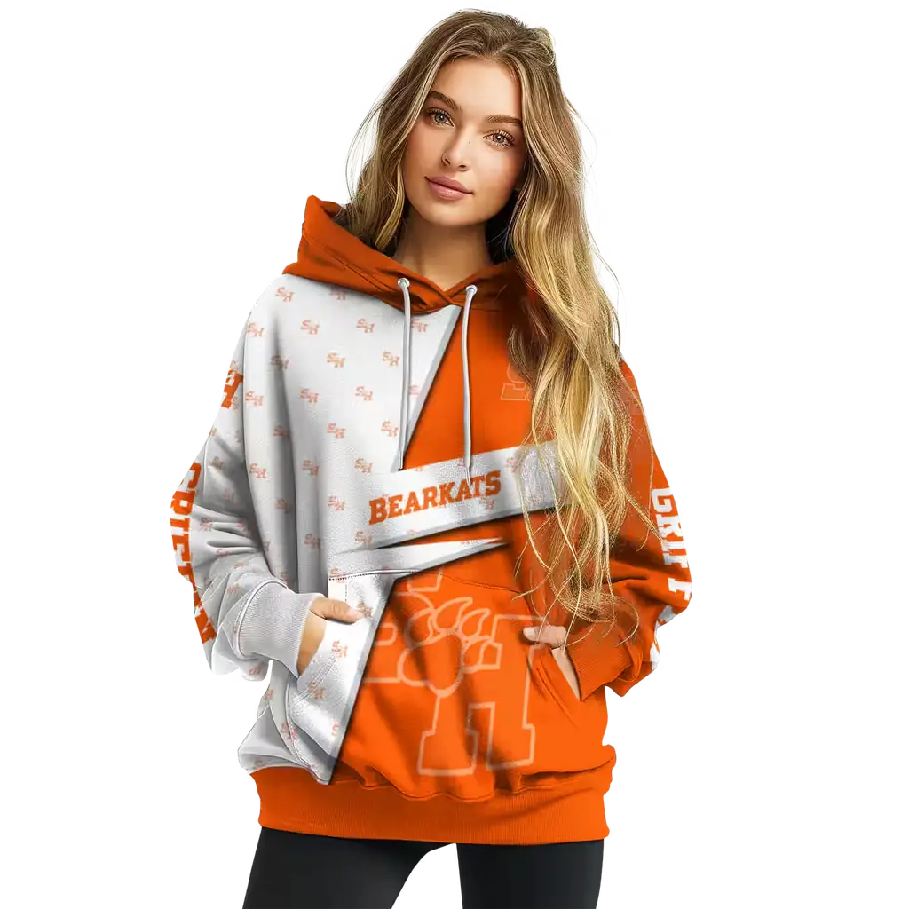 customized sam houston bearkats abstract shape orange hoodie high quality customized sam houston bearkats abstract shape orange hoodie high quality