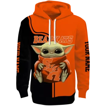 customized sam houston bearkats baby yoda orange black hoodie best selling