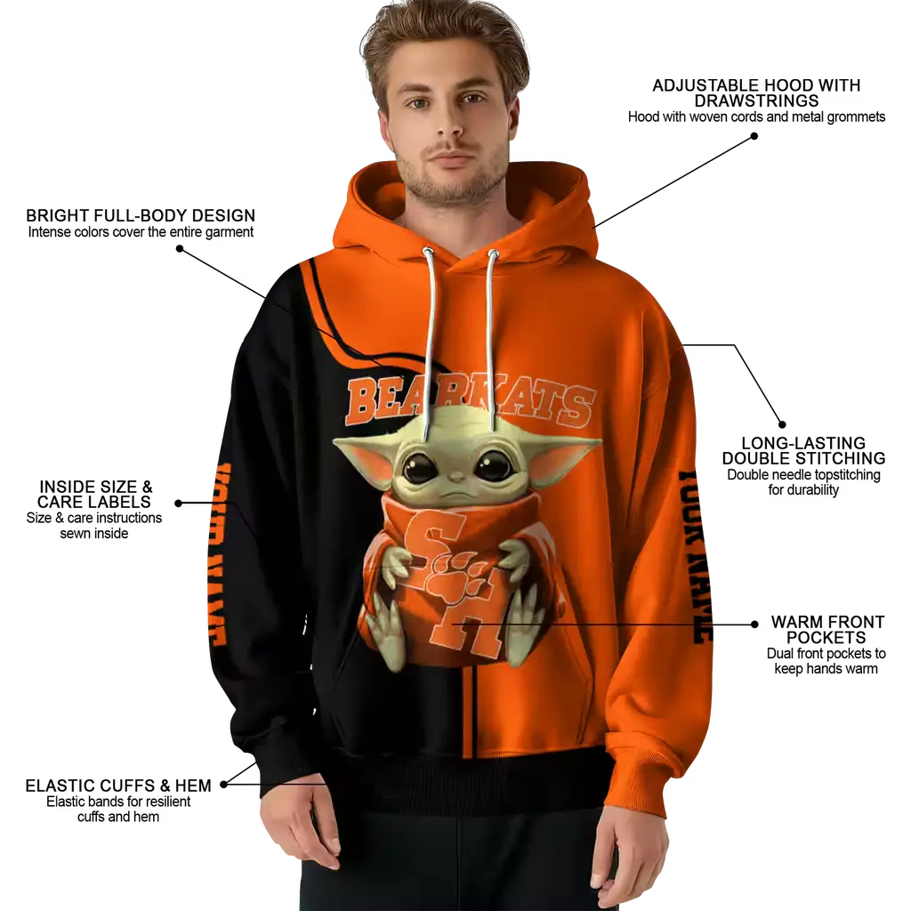 customized sam houston bearkats baby yoda orange black hoodie latest model customized sam houston bearkats baby yoda orange black hoodie latest model