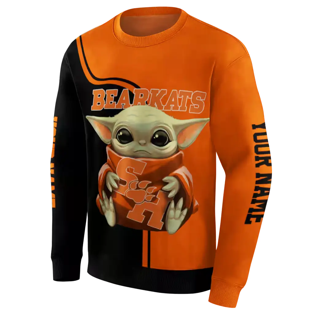 customized sam houston bearkats baby yoda orange black hoodie new arrival customized sam houston bearkats baby yoda orange black hoodie new arrival