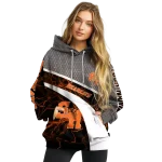 customized sam houston bearkats hexagonal mesh orange black gray hoodie best selling
