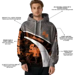 customized sam houston bearkats hexagonal mesh orange black gray hoodie best selling