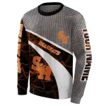 customized sam houston bearkats hexagonal mesh orange black gray hoodie best selling