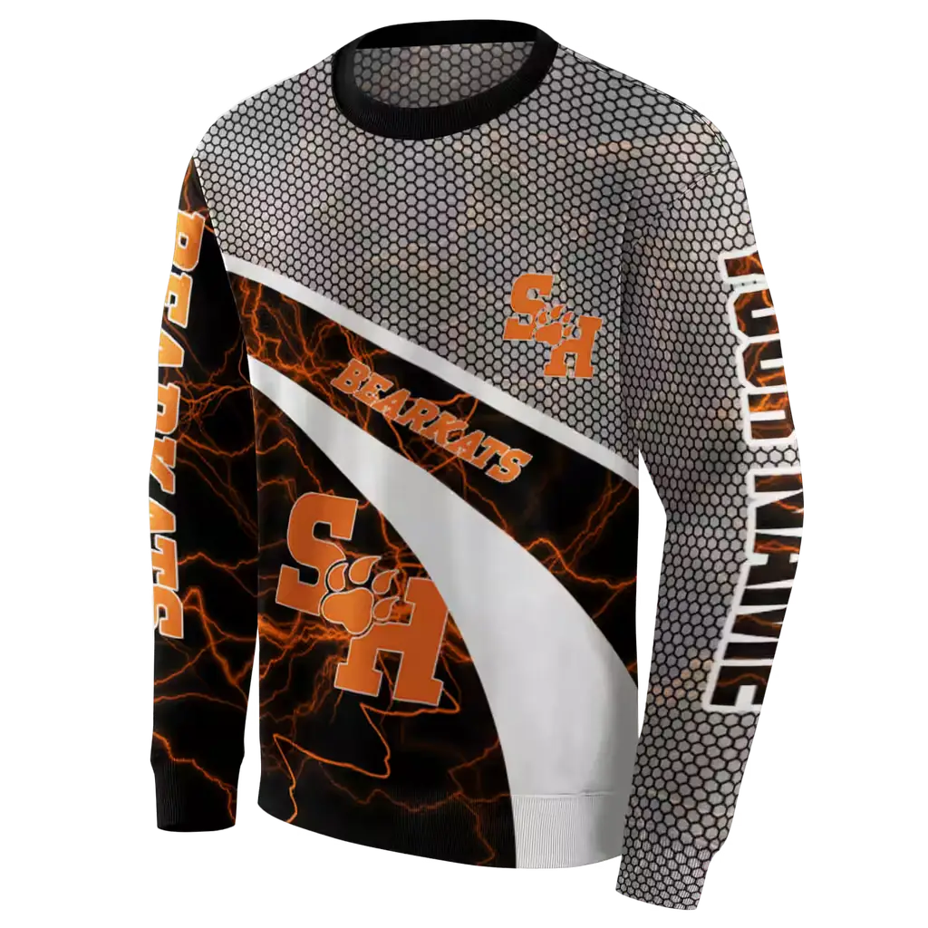 customized sam houston bearkats hexagonal mesh orange black gray hoodie new arrival customized sam houston bearkats hexagonal mesh orange black gray hoodie new arrival