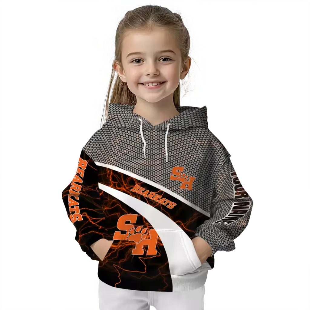 customized sam houston bearkats hexagonal mesh orange black gray hoodie top rated customized sam houston bearkats hexagonal mesh orange black gray hoodie top rated