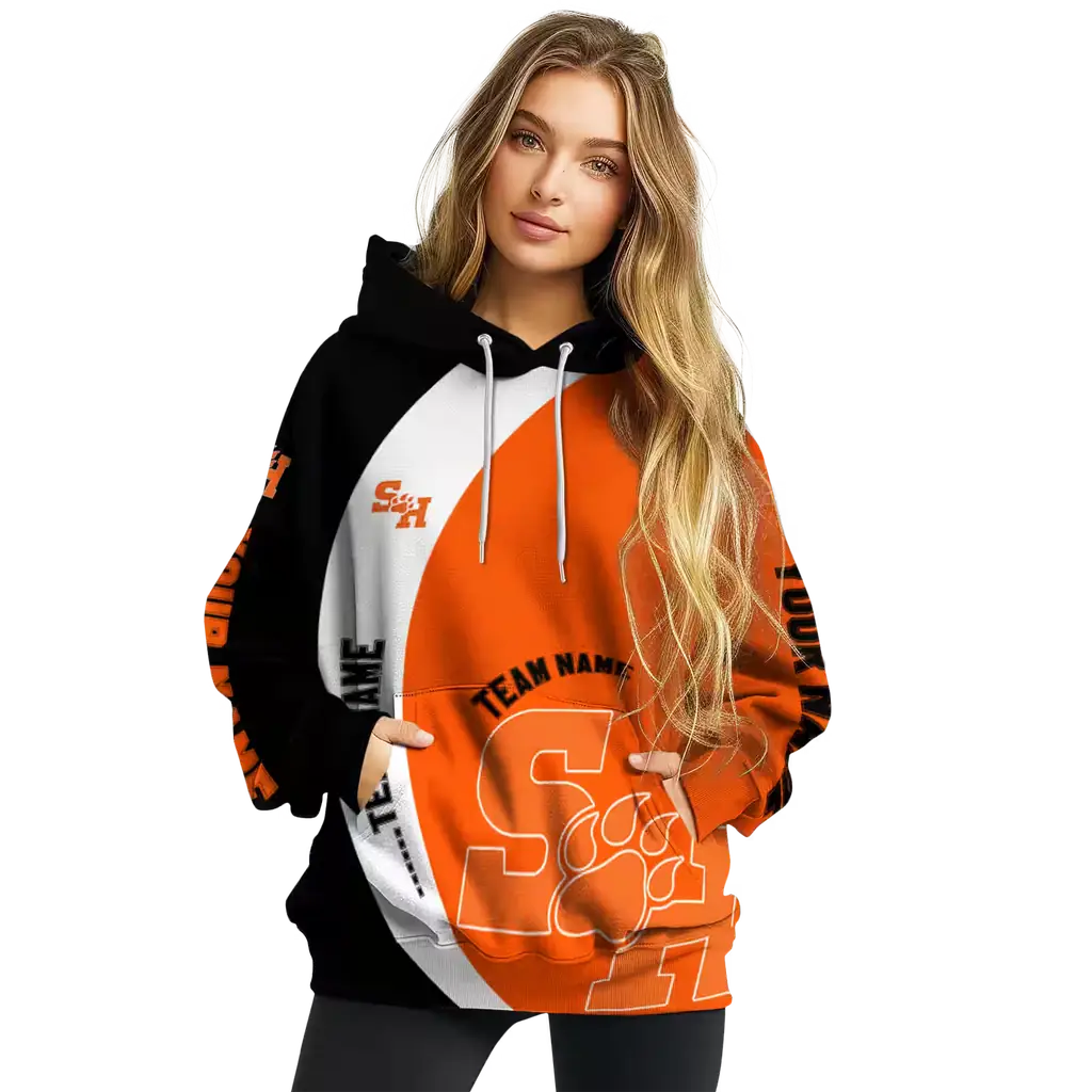 customized sam houston bearkats minimalist design orange black hoodie high quality customized sam houston bearkats minimalist design orange black hoodie high quality