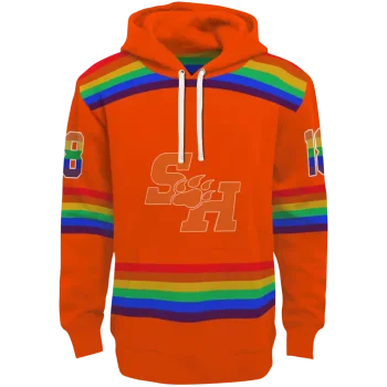 customized sam houston bearkats rainbow stripes orange hoodie best selling