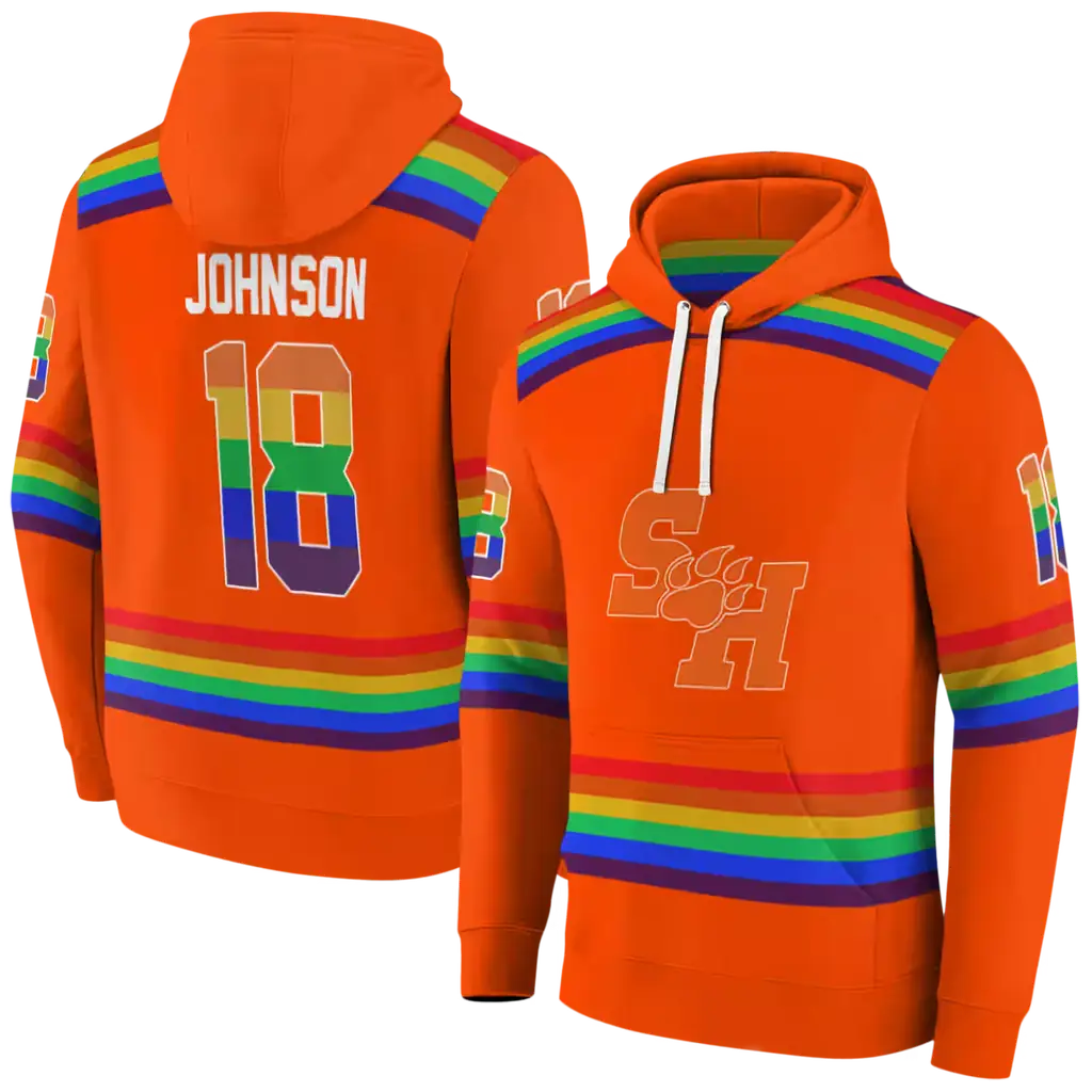 customized sam houston bearkats rainbow stripes orange hoodie fashion forward customized sam houston bearkats rainbow stripes orange hoodie fashion forward