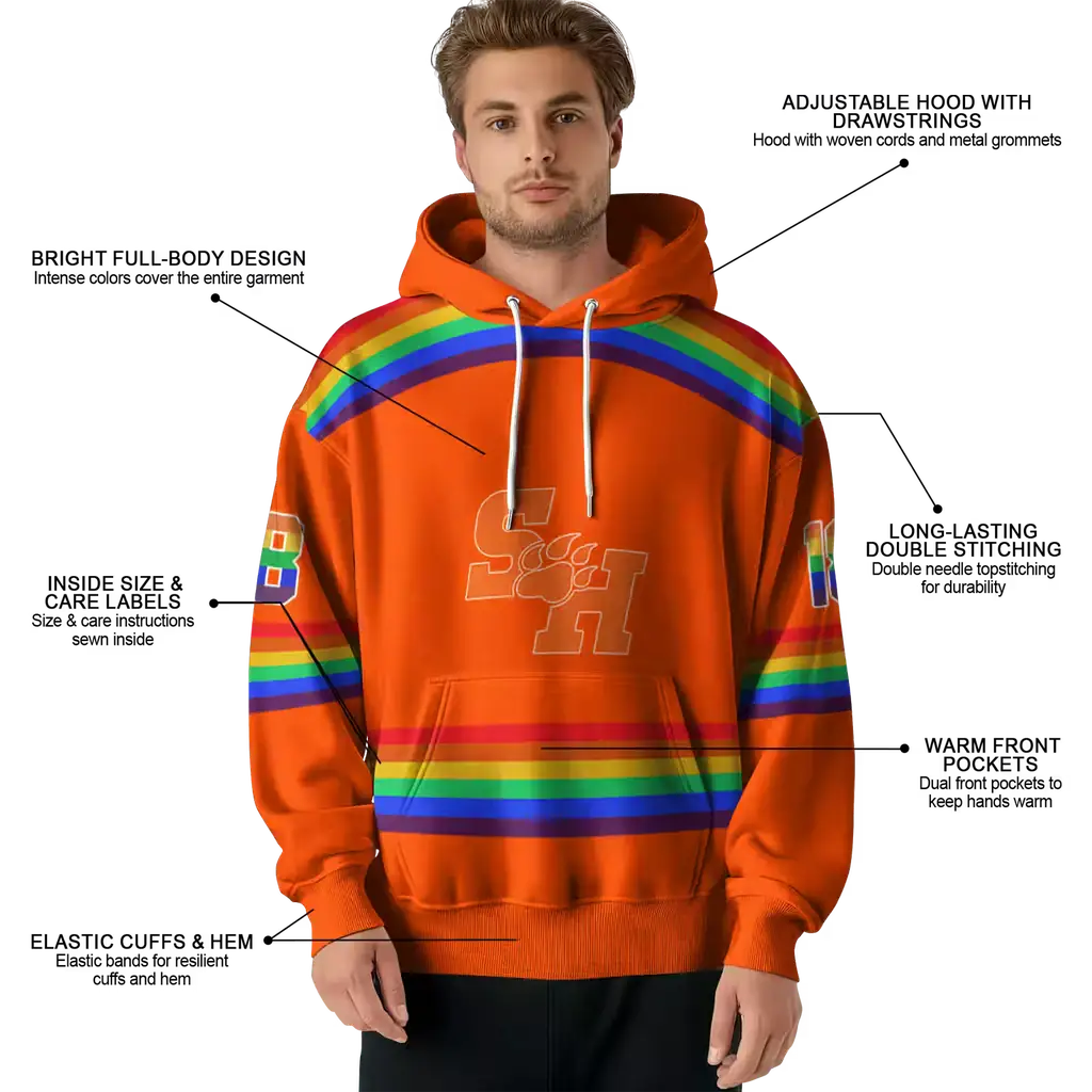 customized sam houston bearkats rainbow stripes orange hoodie latest model customized sam houston bearkats rainbow stripes orange hoodie latest model