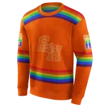 customized sam houston bearkats rainbow stripes orange hoodie best selling