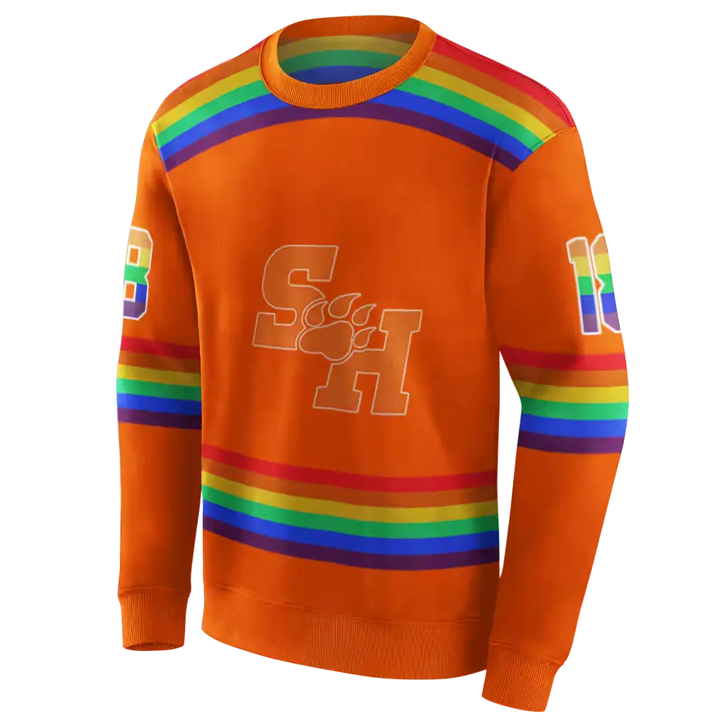 customized sam houston bearkats rainbow stripes orange hoodie new arrival customized sam houston bearkats rainbow stripes orange hoodie new arrival