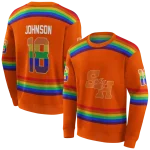 customized sam houston bearkats rainbow stripes orange hoodie best selling