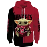 customized san diego state aztecs baby yoda red black hoodie best selling