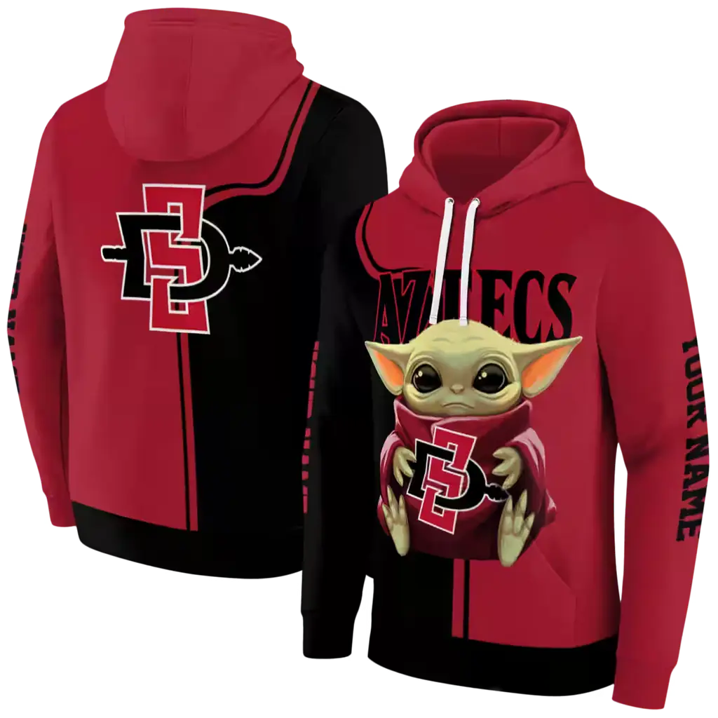 customized san diego state aztecs baby yoda red black hoodie fashion forward customized san diego state aztecs baby yoda red black hoodie fashion forward
