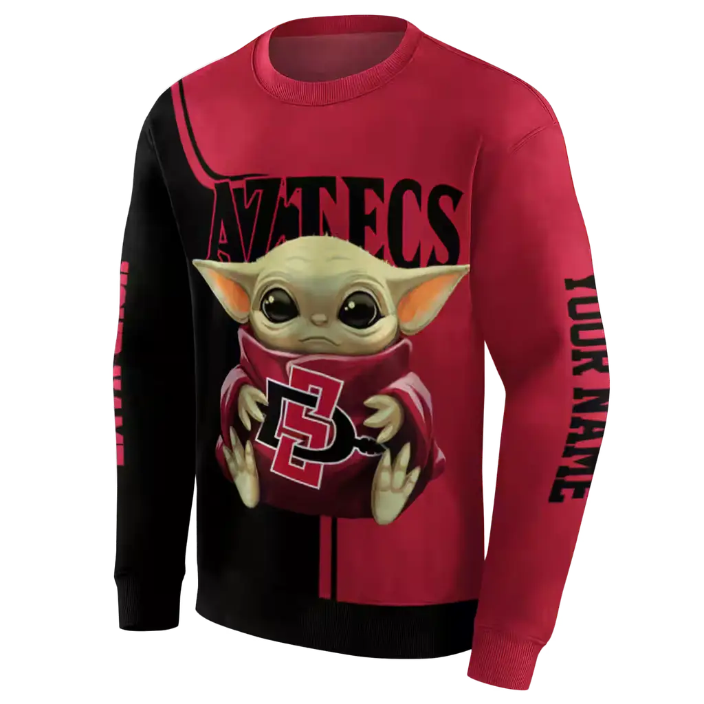 customized san diego state aztecs baby yoda red black hoodie new arrival customized san diego state aztecs baby yoda red black hoodie new arrival